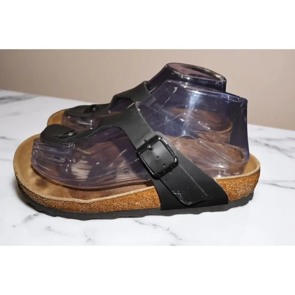 Birkenstock Gizeh Black Leather Sandals Women’s Size 37 (US 6-6.5) Germany